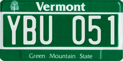 VT license plate YBU051