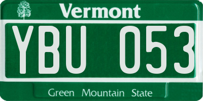 VT license plate YBU053