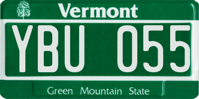 VT license plate YBU055