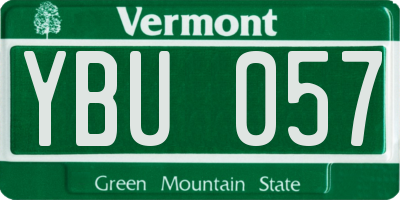 VT license plate YBU057