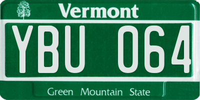 VT license plate YBU064