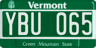 VT license plate YBU065