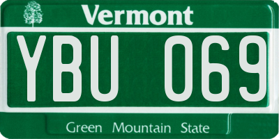 VT license plate YBU069
