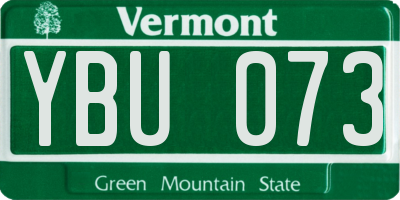 VT license plate YBU073