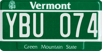 VT license plate YBU074