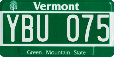VT license plate YBU075