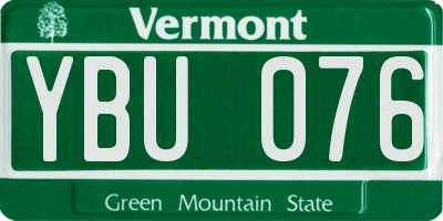 VT license plate YBU076