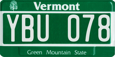 VT license plate YBU078