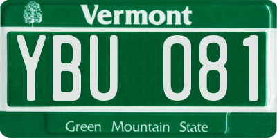 VT license plate YBU081