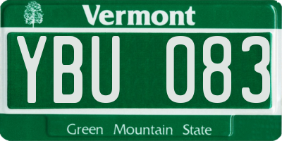 VT license plate YBU083
