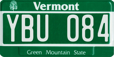 VT license plate YBU084