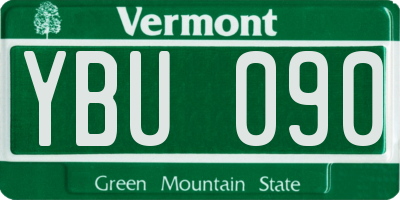 VT license plate YBU090