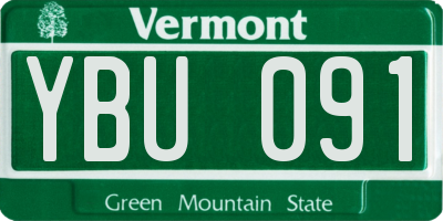 VT license plate YBU091