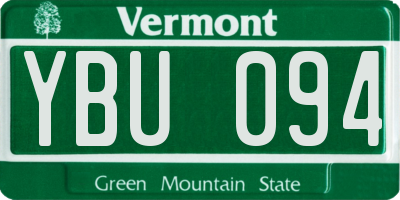 VT license plate YBU094