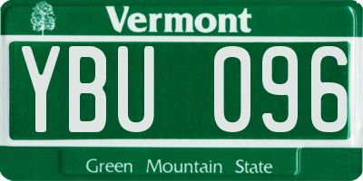 VT license plate YBU096