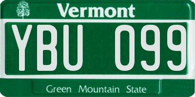 VT license plate YBU099