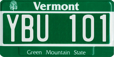 VT license plate YBU101