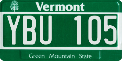 VT license plate YBU105