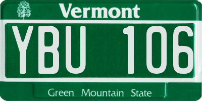 VT license plate YBU106