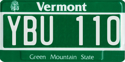 VT license plate YBU110