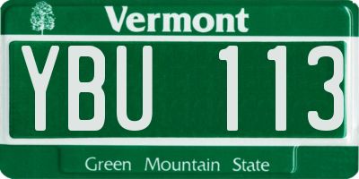 VT license plate YBU113