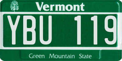 VT license plate YBU119