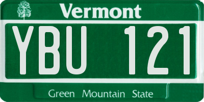VT license plate YBU121