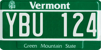 VT license plate YBU124