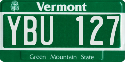 VT license plate YBU127