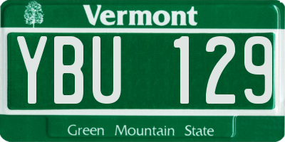 VT license plate YBU129