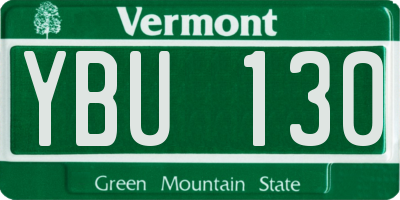 VT license plate YBU130
