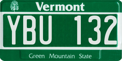 VT license plate YBU132