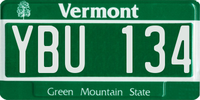 VT license plate YBU134