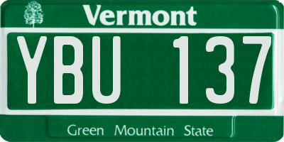 VT license plate YBU137
