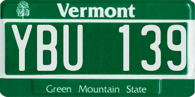 VT license plate YBU139