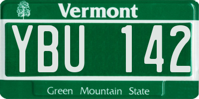 VT license plate YBU142