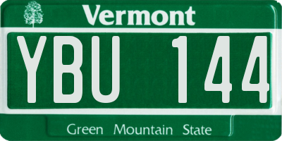 VT license plate YBU144