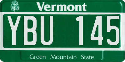 VT license plate YBU145