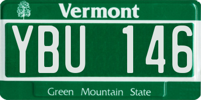 VT license plate YBU146