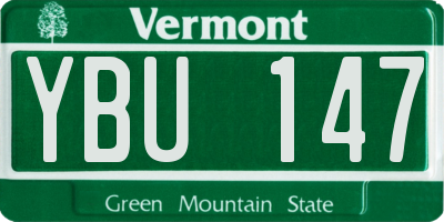 VT license plate YBU147