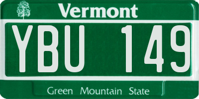 VT license plate YBU149