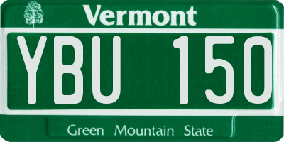 VT license plate YBU150
