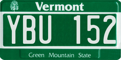 VT license plate YBU152