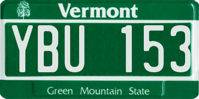 VT license plate YBU153