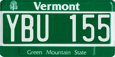 VT license plate YBU155