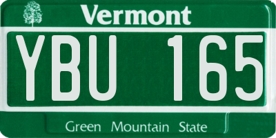 VT license plate YBU165