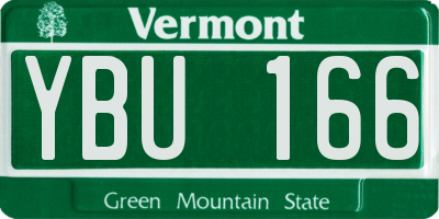 VT license plate YBU166