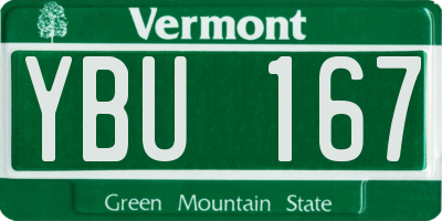 VT license plate YBU167