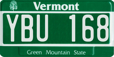 VT license plate YBU168