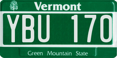 VT license plate YBU170